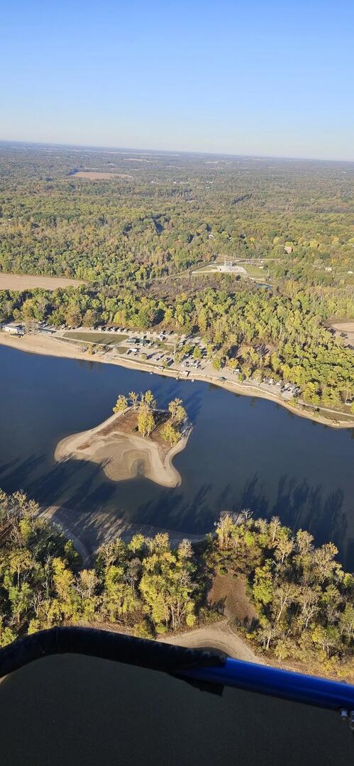 Scenic lakefront view at Lazy L Lake Campground near Terre Haute